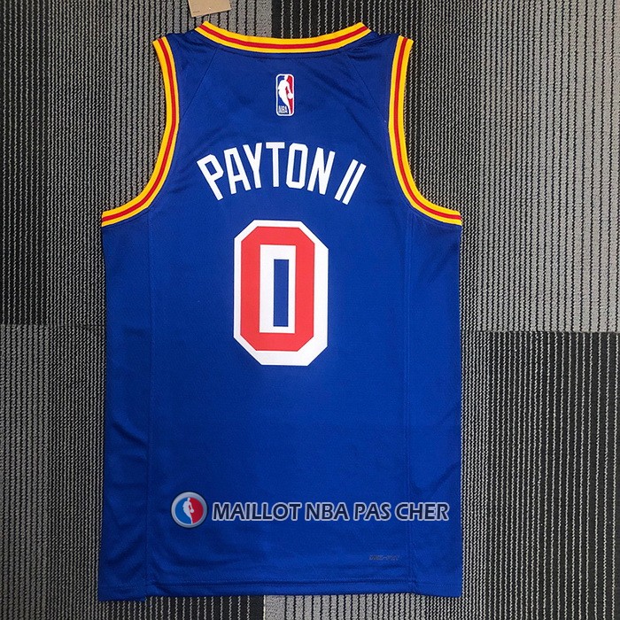 Maillot Golden State Warriors Gary Payton Ii no 0 75th Anniversary Bleu